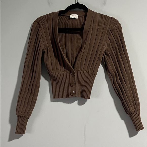 Aritzia Wilfred Brown Plunge Cardigan - Picture 2 of 5